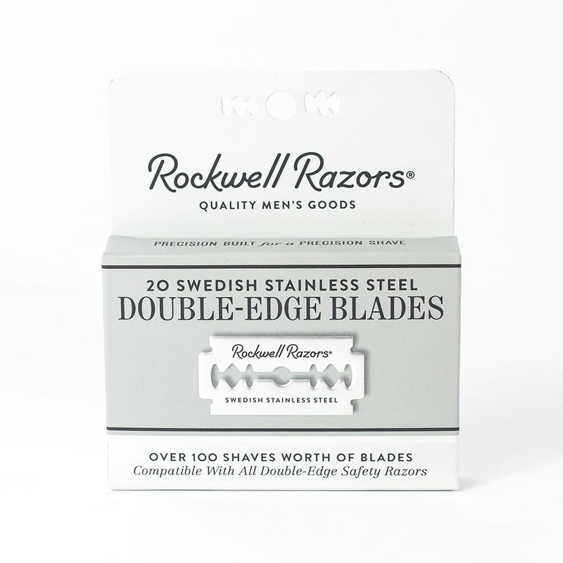 rockwell razors Precision-Crafted Swedish Stainless Steel Double-Edge Safety Razor Blades - Superior Sharpness for Smooth, Close Shaves - 20 Blade Pack - Image 1